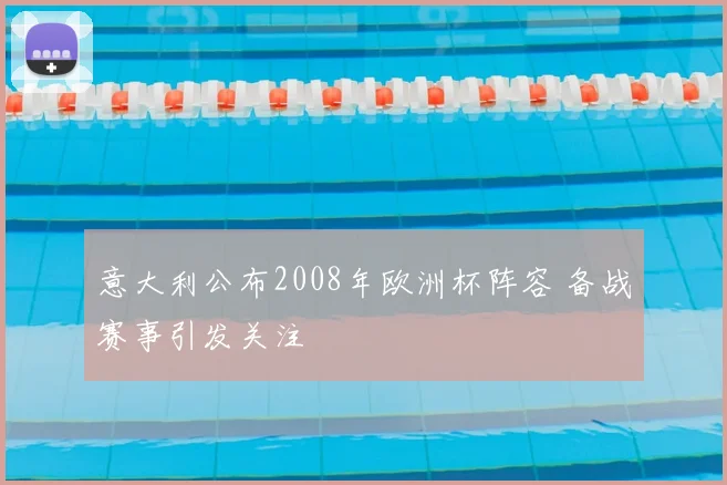 意大利公布2008年欧洲杯阵容 备战赛事引发关注